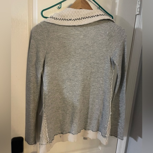 Anthropologie Saturday Sunday Gray and Cream Cardigan - Picture 2 of 5